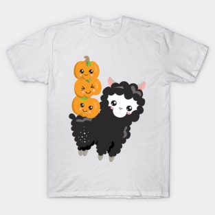 Halloween Sheep Black Sheep with Pumpkins T-Shirt